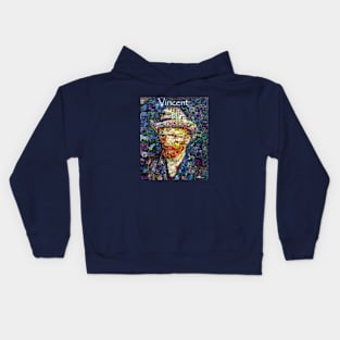 Vincent van Gogh Flower Mosaic of the great Master Kids Hoodie